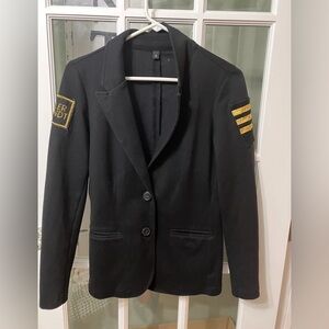 Miller Wendt Black Band Jacket Sz S Gold Patch Military Sergeant Stripe Patch